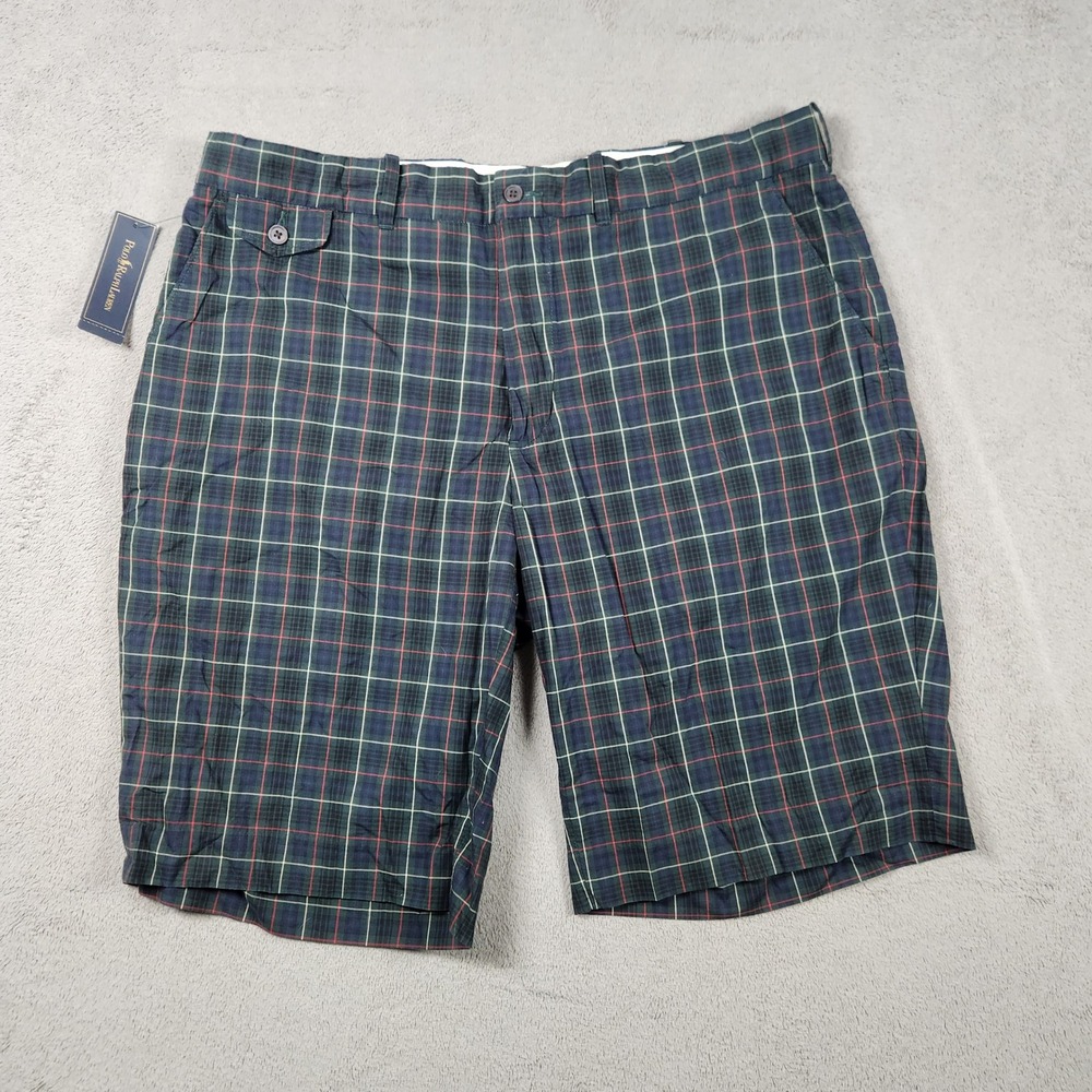 Polo Ralph Lauren Bradbury Fit Plaid Shorts Mens 38 Green Navy Bleecker Cotton